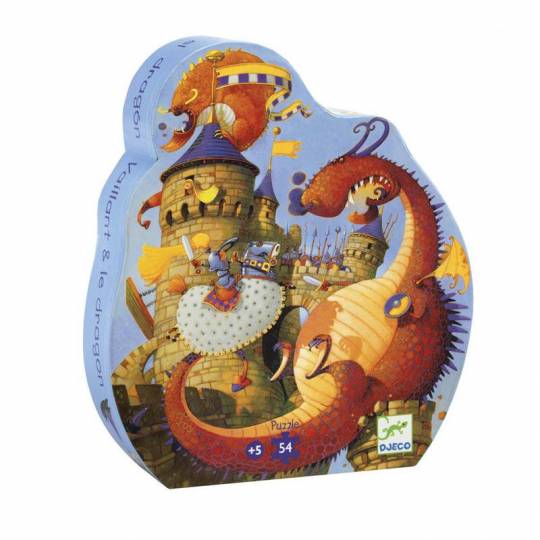 Puzzle Silhouette - Vaillant & le dragon - 54 pcs Djeco - 2