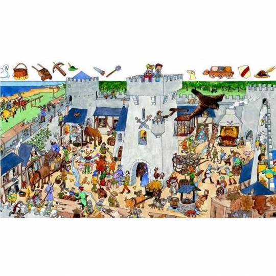 Puzzle observation - le château fort - 100 pièces - Jeux classiques - Jeux  de société - Djeco