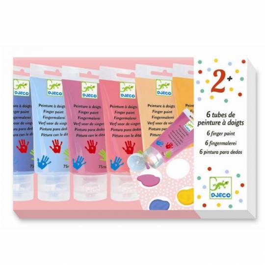 6 Tubes de peinture à doigts pastel - Djeco Djeco - 1