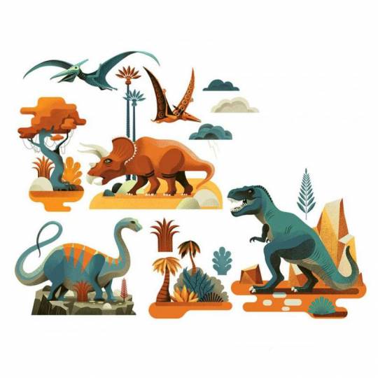 Stickers Dinosaures Little Big Room by Djeco - 1