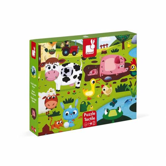 Puzzle tactile : Les animaux de la ferme Janod - 1