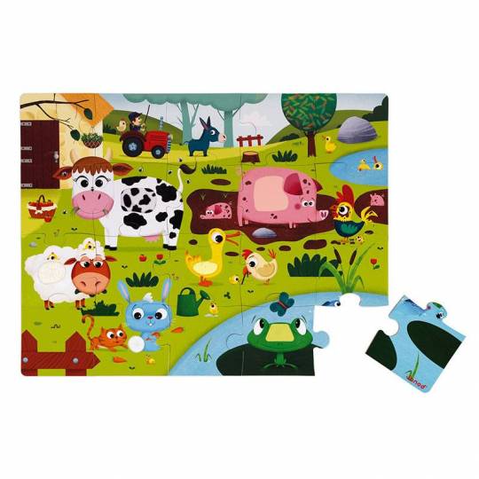 Puzzle tactile : Les animaux de la ferme Janod - 2