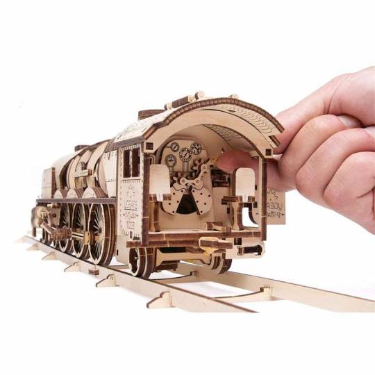 Locomotive V-Express - Puzzle 3d Mécanique en bois UGEARS - 2