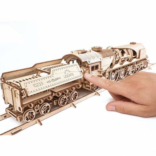 Locomotive V-Express - Puzzle 3d Mécanique en bois UGEARS - 3