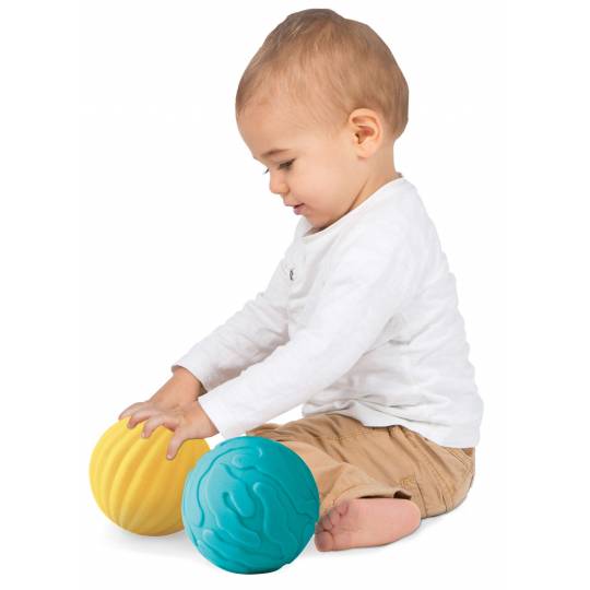 Balles sensorielles - 3 balles souples avec des textures différentes pour  les bébés et les plus grands - jeu d'éveil Ludi