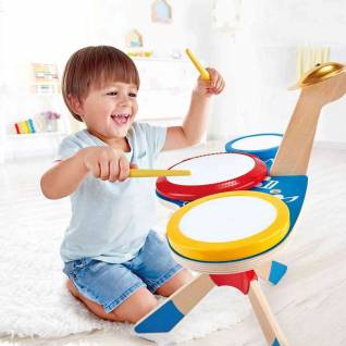 Kit batterie pour enfant. Véritable instrument de musique, cette batterie  participera à l'éveil musicale de votre enfant.