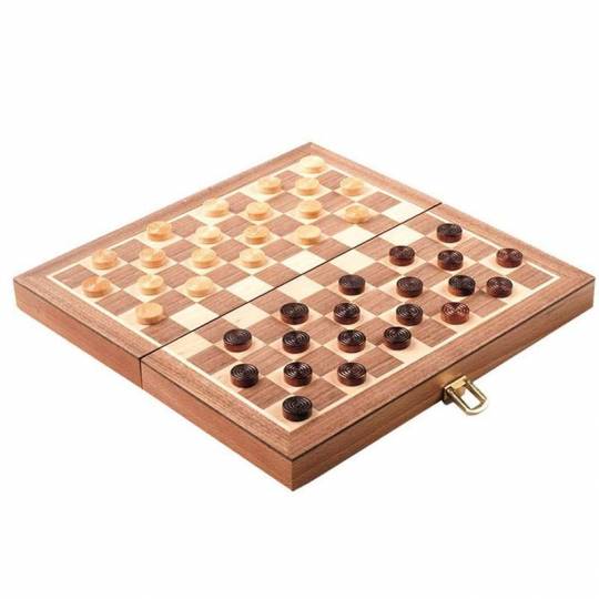 Jeu de Dames françaises coffret pliable 29 cm Loisirs Nouveaux - 1