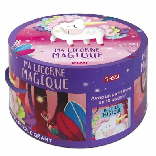 Puzzle géant et livre - Ma licorne magique Sassi - 1