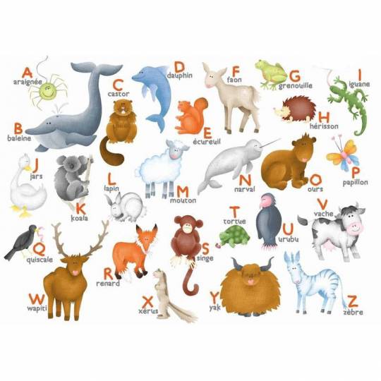 Puzzle en bois L'Alphabet des Animaux - 12 Pièces Boite Kraft Puzzle Michèle Wilson - 2