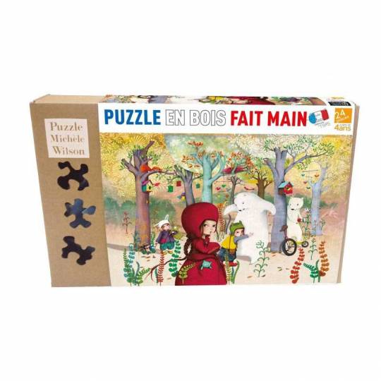 Puzzle en bois Rencontre en Forêt - 24 Pièces Boite Kraft Puzzle Michèle Wilson - 1