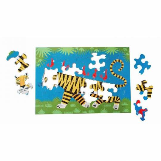 Puzzle en bois Le Tigre - 24 Pièces Boite Kraft Puzzle Michèle Wilson - 2