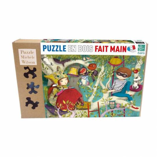 Puzzle en bois La Lecture - 50 Pièces Boite Kraft Puzzle Michèle Wilson - 1