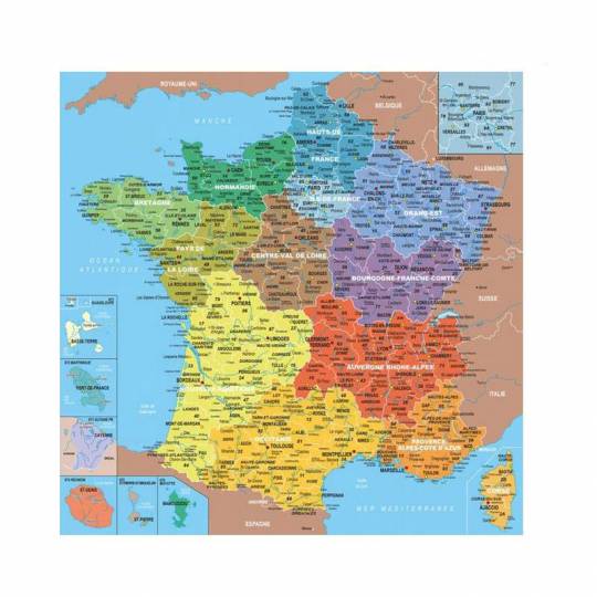 Puzzle en bois France Départements 100 Pcs - Michèle Wilson - BCD Jeux