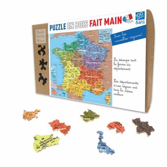 Puzzle en bois France - Départements - 100 Pcs Puzzle Michèle Wilson - 1