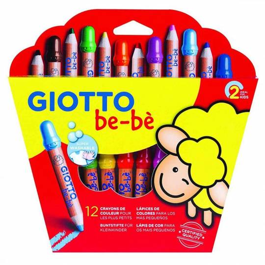 Étui 12 crayons de couleur maxi Giotto Bèbe Giotto - 1