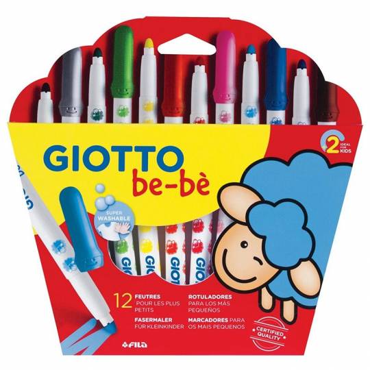 Étui 12 feutres lavables maxi Giotto Bèbe Giotto - 1