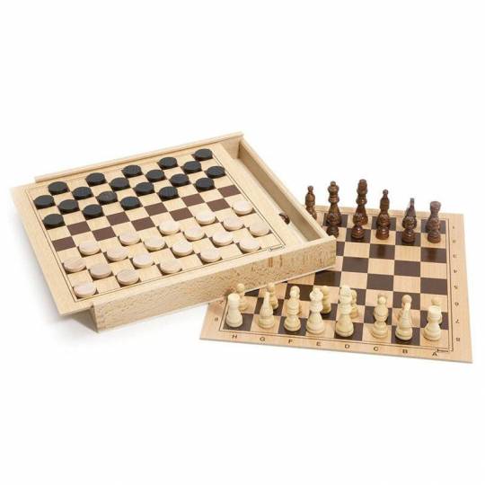 Coffret Jeu de Dames et d'Échecs - JeuJura Jeujura - 1