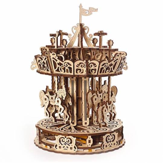 Carrousel UGEARS - Puzzle 3D Mécanique en bois UGEARS - 1