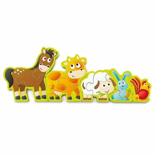 Puzzle en bois réversible animaux de la ferme et chiffres - Hape Hape - 3