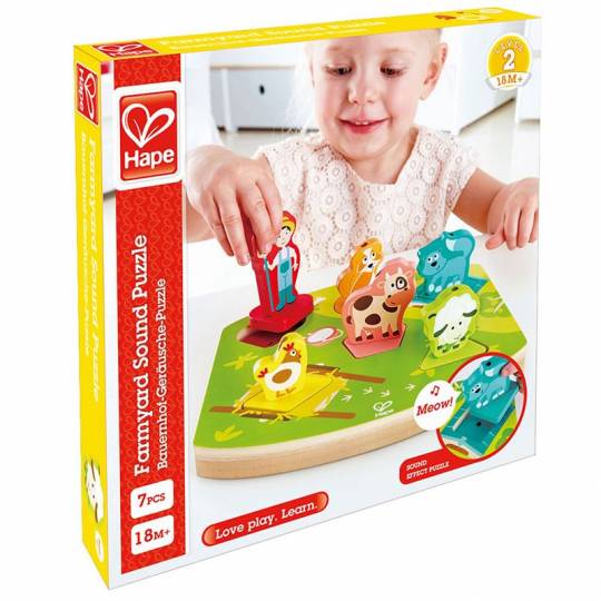 Puzzle Sonore Bruits de la Ferme - Hape Hape - 1