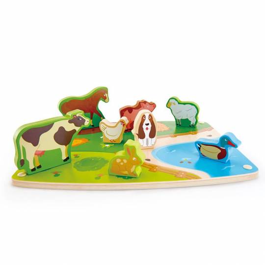 Puzzle et Jeu Animaux de la ferme - Hape Hape - 1