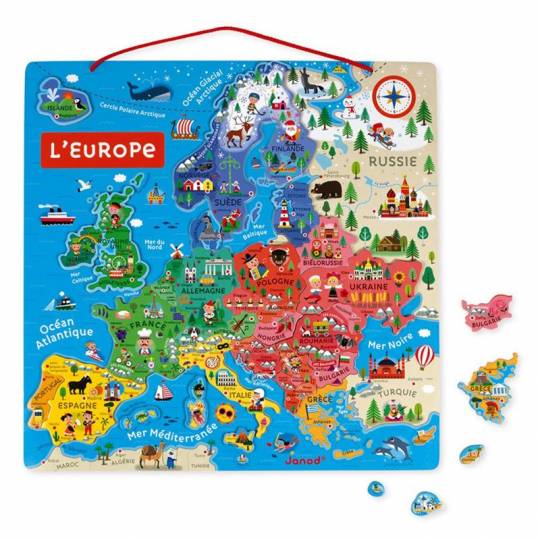 Carte d'Europe magnétique 40 pcs - Janod Janod - 1