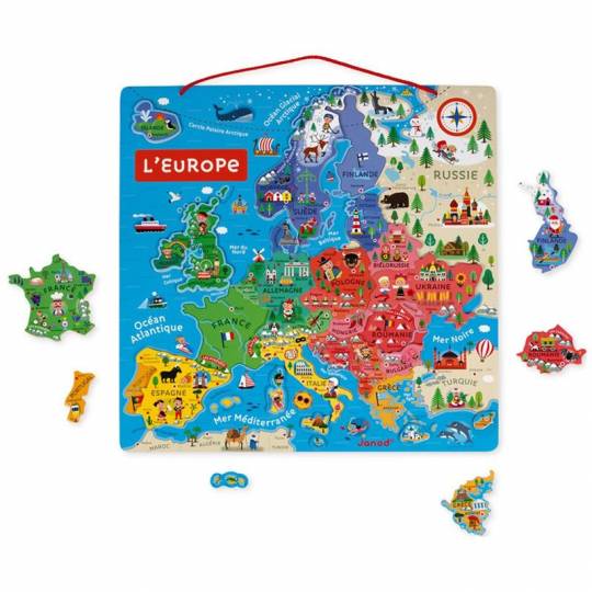 Carte d'Europe magnétique 40 pcs - Un jouet Janod - boutique BCD JEUX