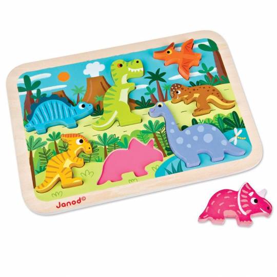 Chunky puzzle Dinosaures 7 pcs - Janod Janod - 1