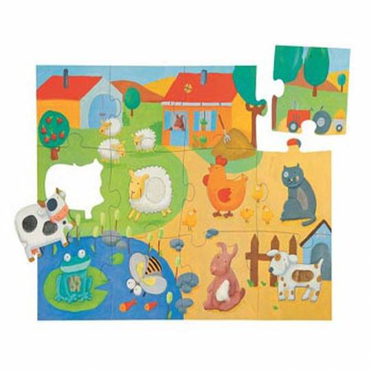 Puzzle Tactiloferme - 12 + 8 pcs Djeco - 2