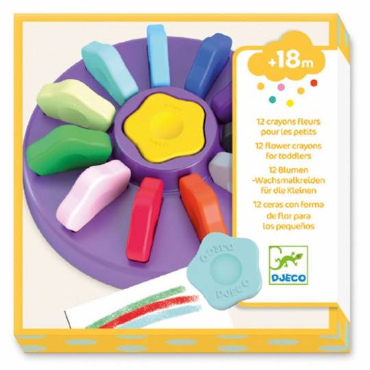 12 crayons fleurs pour les petits - Djeco Djeco - 1