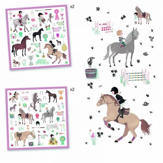 160 Stickers Chevaux Djeco - 2