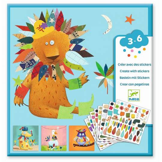 Créer des animaux avec des stickers Djeco - 1