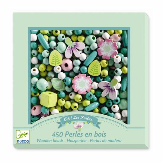 Perles en bois Feuilles et fleurs - Djeco Djeco - 1