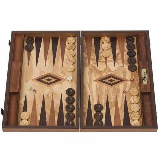 Backgammon Uber - Coffret pliant en Olivier avec rangements Uber Games - 4