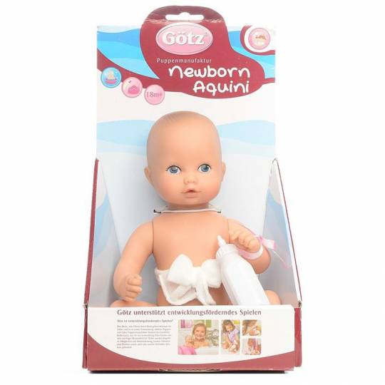 Poupon Newborn Aquini Fille 33 cm Yeux peints - Götz - BCD JEUX