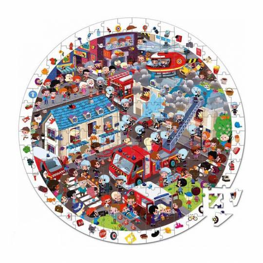 Puzzle d'observation pompiers 208 pièces Janod - 2