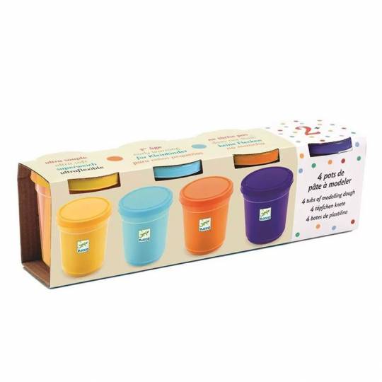 4 pots de pâte à modeler nature - Djeco Djeco - 1