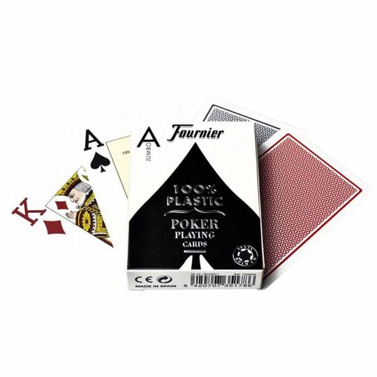 Jeu de cartes Poker Fournier 100% plastique Jumbo index Fournier - 2