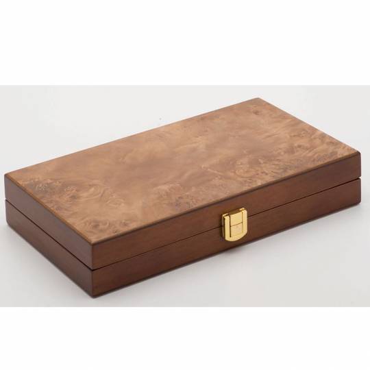 Backgammon bois 25 cm façon loupe d'orme pliable Prestige - 2
