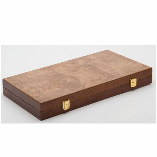 Backgammon bois 38 cm façon loupe d'orme pliable Prestige - 2