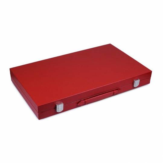 Backgammon simili-cuir 46 cm Rouge Prestige - 2