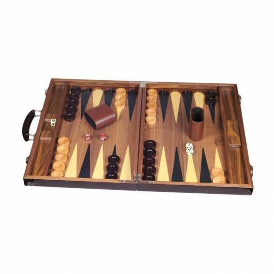 Backgammon bois marqueté luxe 46 cm Prestige - 1