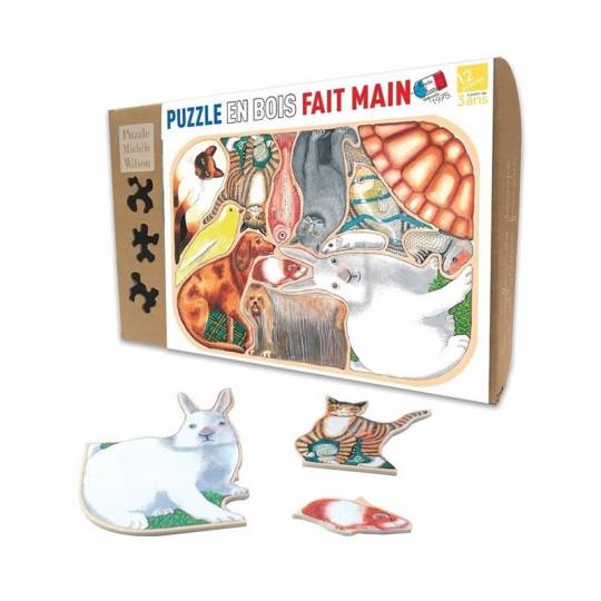 Puzzle bois - Animaux familiers en folie - 12 pcs Puzzle Michèle Wilson - 1