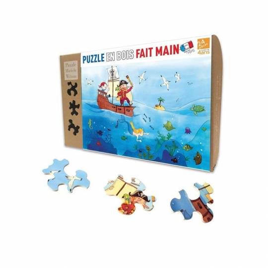 Puzzle bois - Les pirates - 24 pcs Puzzle Michèle Wilson - 1