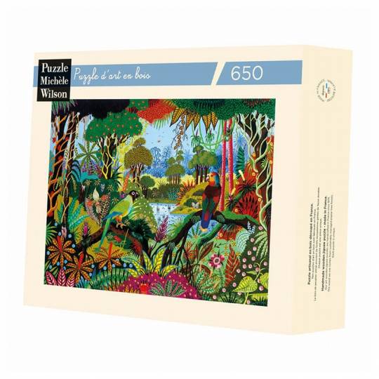 Puzzle d'art en bois - Perruche et amazone - 650 pcs Puzzle Michèle Wilson - 1