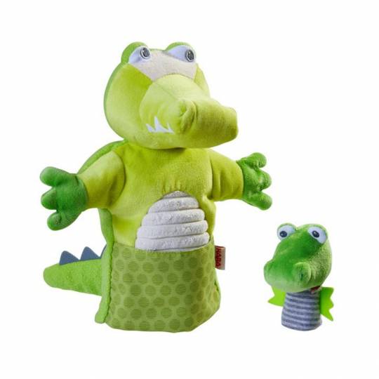 Marionnette à main - Crocodile avec bébé Haba - 1