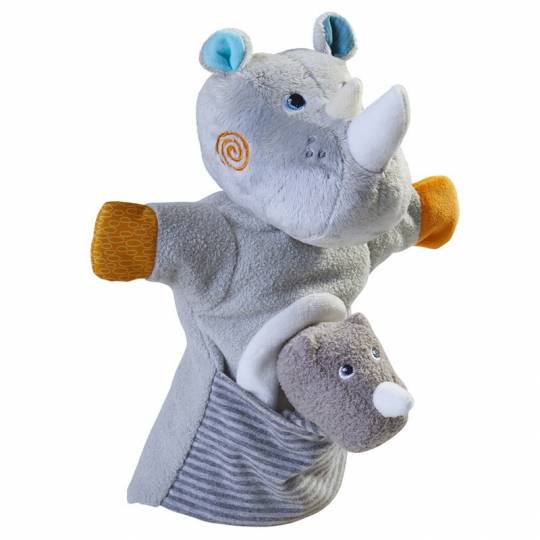 Marionnette à main - Rhinocéros avec bébé Haba - 2