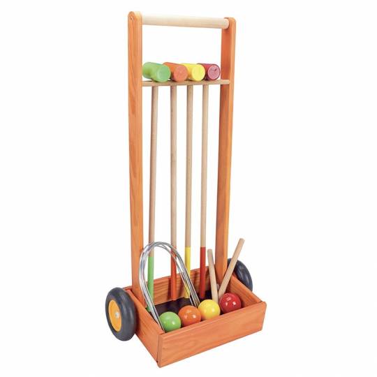 Jeu de croquet avec chariot en bois 4 joueurs - JeuJura Jeujura - 1