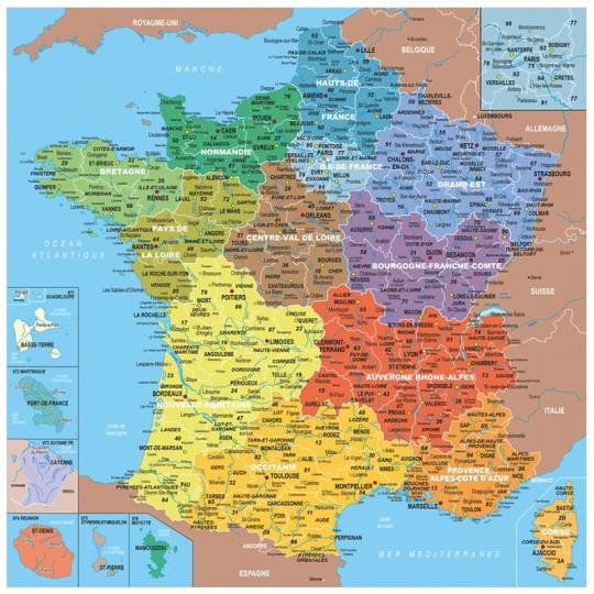 Puzzle en bois Carte de France Régions - 24pcs Puzzle Michèle Wilson - 2