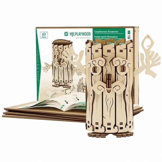 Tirelire Esprit de la Foret - maquette 3D mobile en bois Mr Playwood - 3